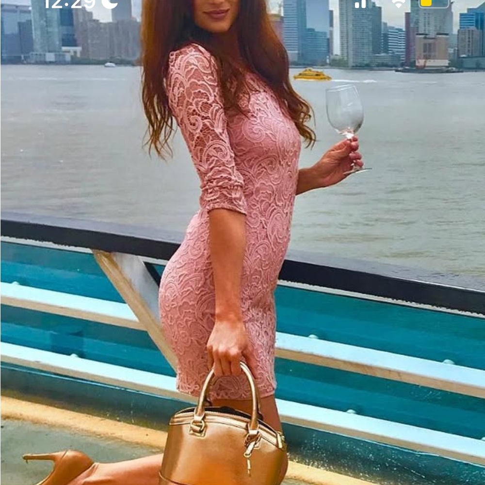 Crystal Doll Pink Lace Dress